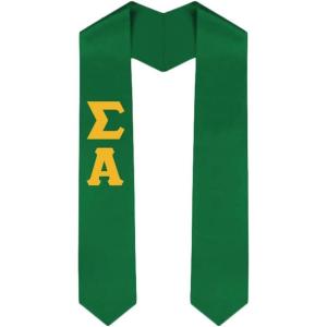 Custom Sigma Alpha Graduation Stole Sash(Kelly Green)
