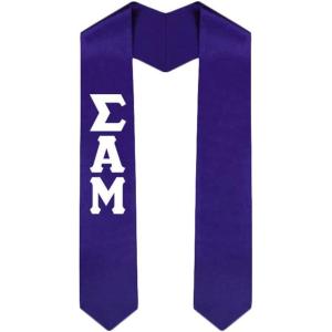 Custom Sigma Alpha Mu Graduation Stole Sash(Purple)