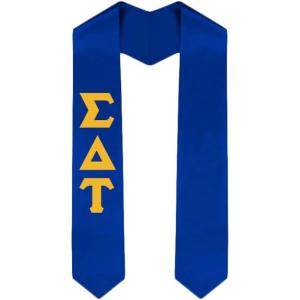Custom Sigma Delta Tau Graduation Stole Sash(Royal Blue)