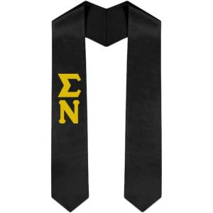 Custom Sigma Nu Graduation Stole Sash(Black)