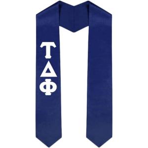Custom Tau Delta Phi Graduation Stole Sash(Navy Blue)