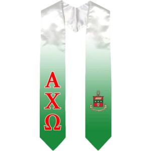 Greekgear Alpha Chi Omega Extra Fancy Simple Greek Graduation Stole W Crest
