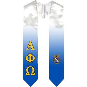 Greekgear Alpha Phi Omega Extra Fancy Simple Greek Graduation Stole W Crest