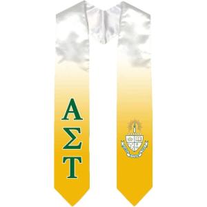 Greekgear Alpha Sigma Tau AST Extra Fancy Simple Greek Graduation Stole W Crest