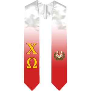 Greekgear Chi Omega Chi O Extra Fancy Simple Greek Graduation Stole W Crest