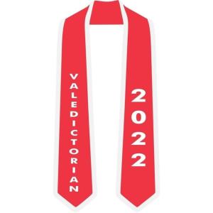 Greekgear Custom Graduation Stole(Red W/White Trim)