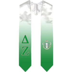 Greekgear Delta Zeta Extra Fancy Simple Greek Graduation Stole W Crest