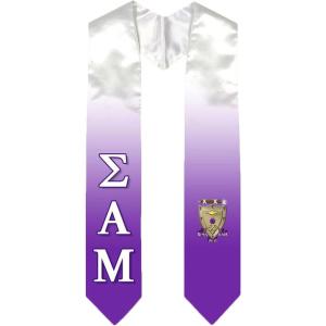 Greekgear Sigma Alpha Mu Extra Fancy Simple Greek Graduation Stole W Crest