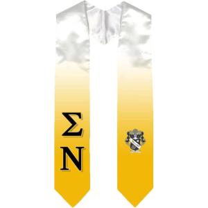 Greekgear Sigma Nu Extra Fancy Simple Greek Graduation Stole W Crest