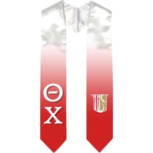 Greekgear Theta Chi Extra Fancy Simple Greek Graduation Stole W Crest