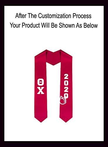imageCustom Theta Chi Greek Lettered Graduation Sash Stole with YearRed