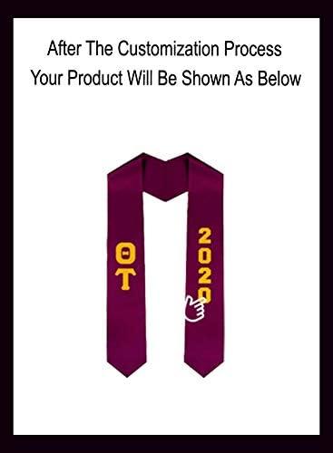 imageCustom Theta Tau Greek Lettered Graduation Sash Stole with YearMaroon
