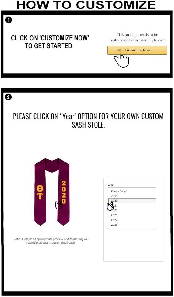 imageCustom Theta Tau Greek Lettered Graduation Sash Stole with YearMaroon