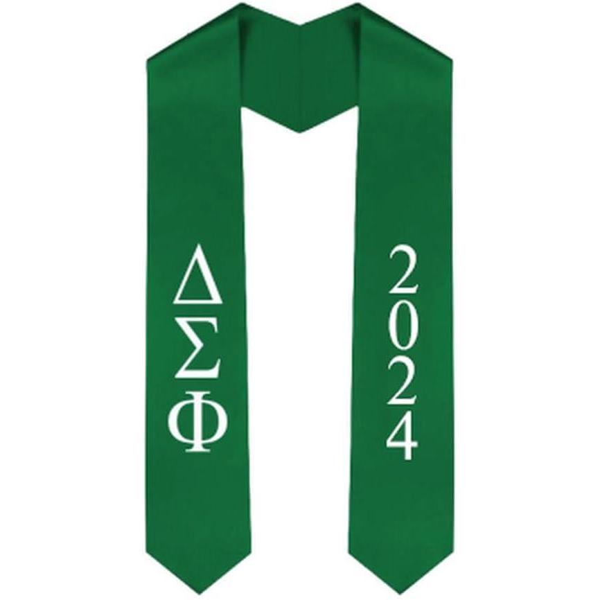 imageCustom Delta Sigma Phi Greek Lettered Graduation Sash Stole with YearForest Green