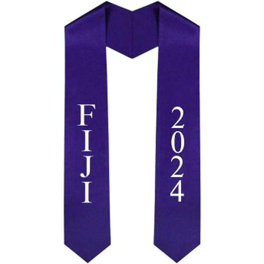 imageCustom Fiji Greek Lettered Graduation Sash Stole with YearPurple