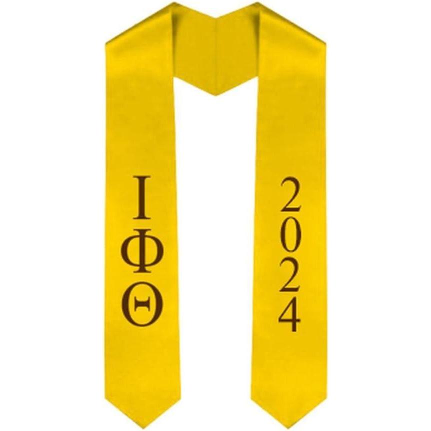 imageCustom Iota Phi Theta Greek Lettered Graduation Sash Stole with YearGold