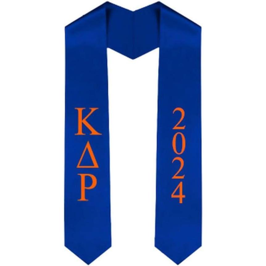 imageCustom Kappa Delta Rho Greek Lettered Graduation Sash Stole with YearRoyal Blue