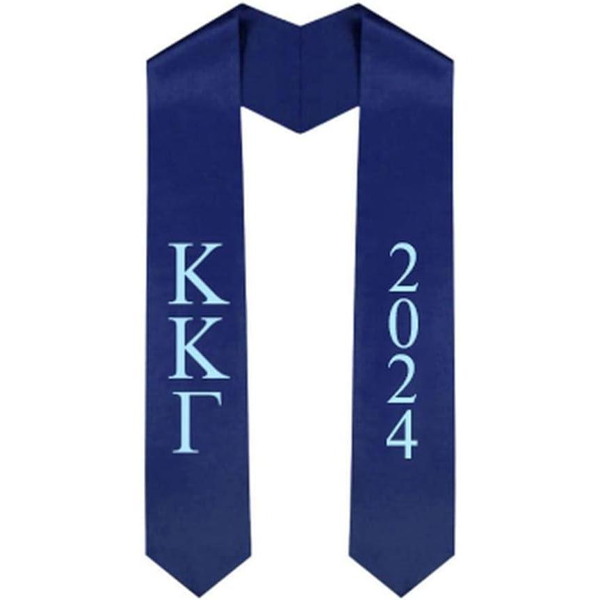 imageCustom Kappa Kappa Gamma Greek Lettered Graduation Sash Stole with YearNavy Blue