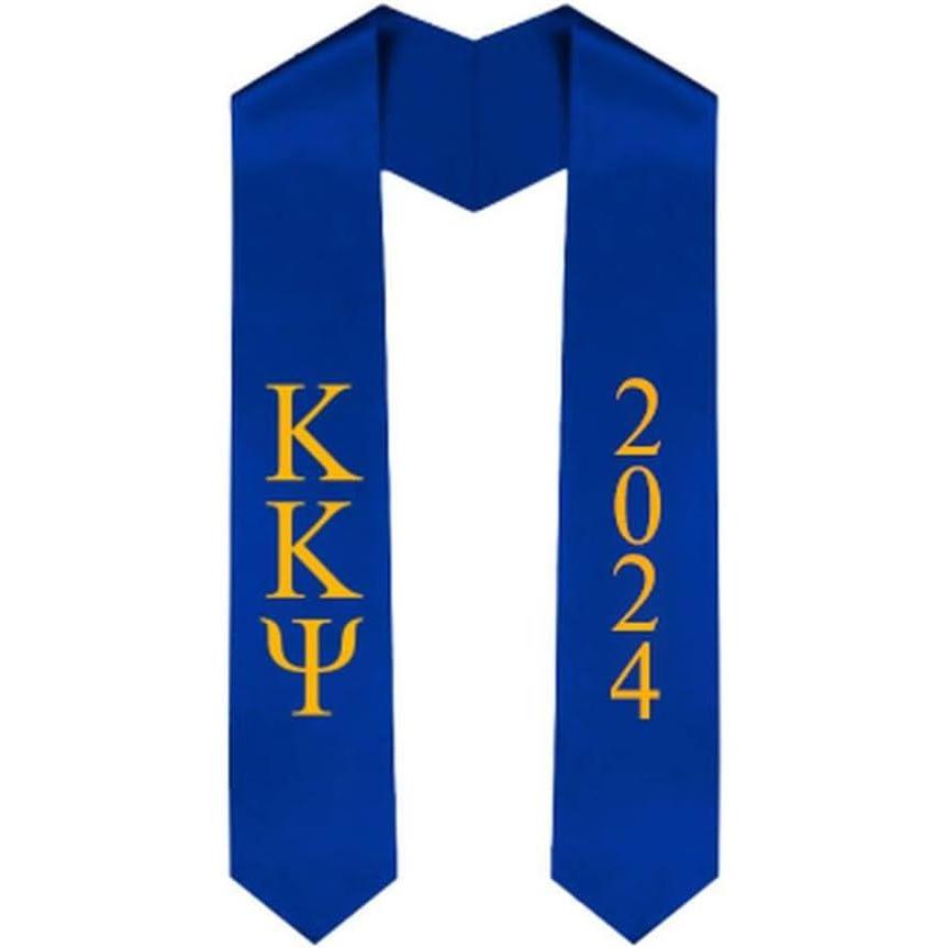 imageCustom Kappa Kappa Psi Greek Lettered Graduation Sash Stole with YearRoyal Blue