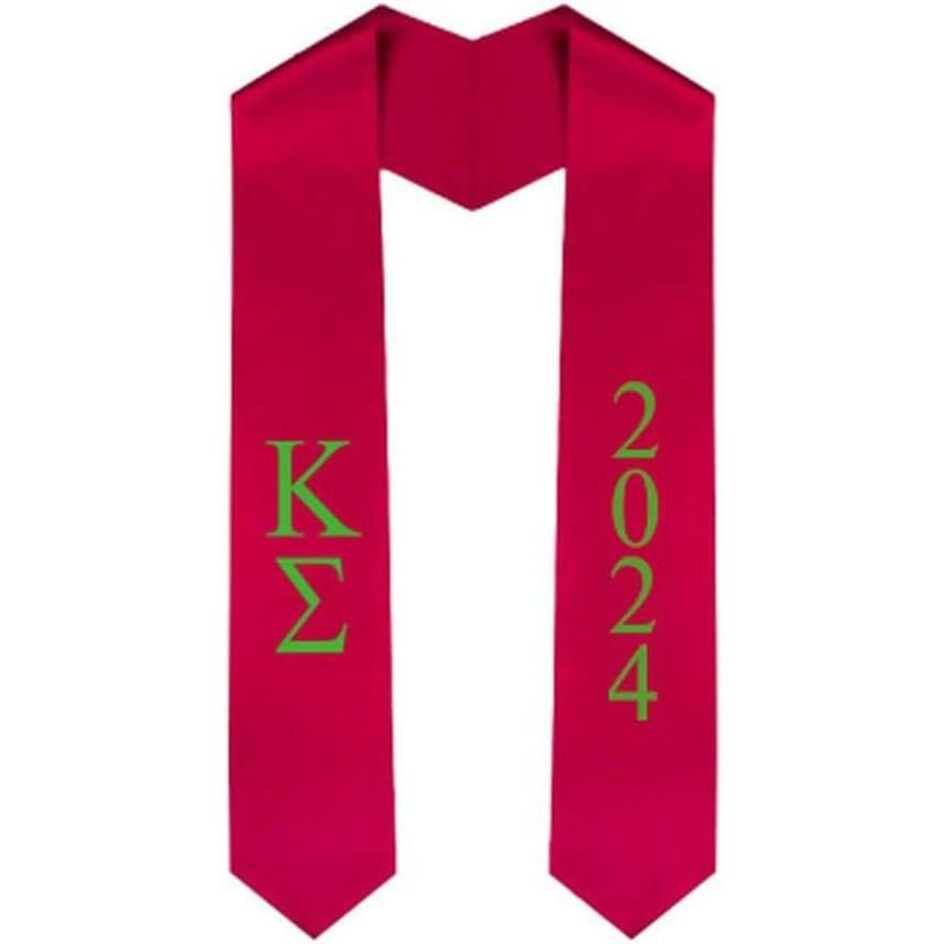 imageCustom Kappa Sigma Greek Lettered Graduation Sash Stole with YearRed