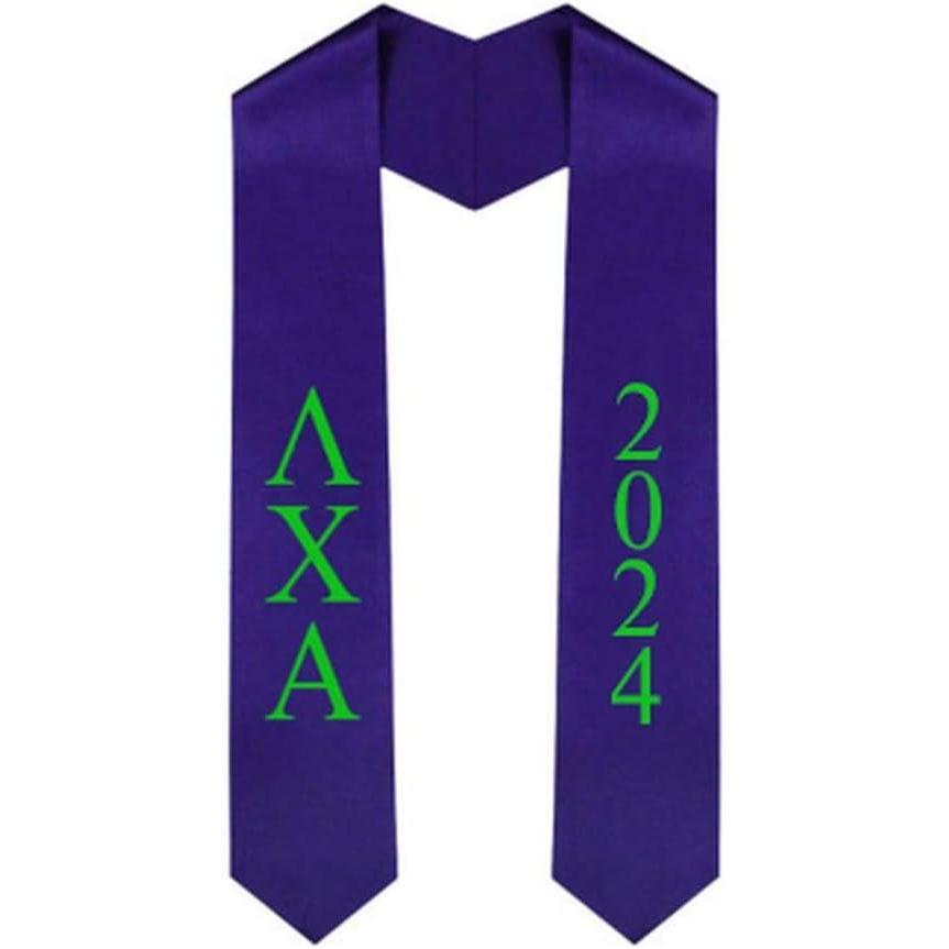 imageCustom Lambda Chi Alpha Greek Lettered Graduation Sash Stole with YearPurple