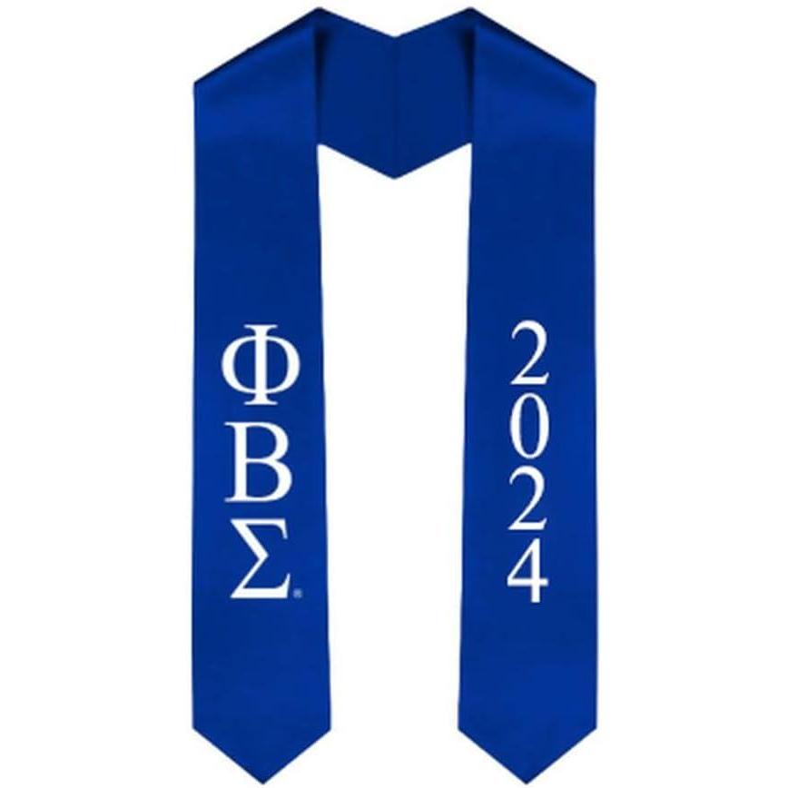 imageCustom Phi Beta Sigma Greek Lettered Graduation Sash Stole with YearRoyal Blue