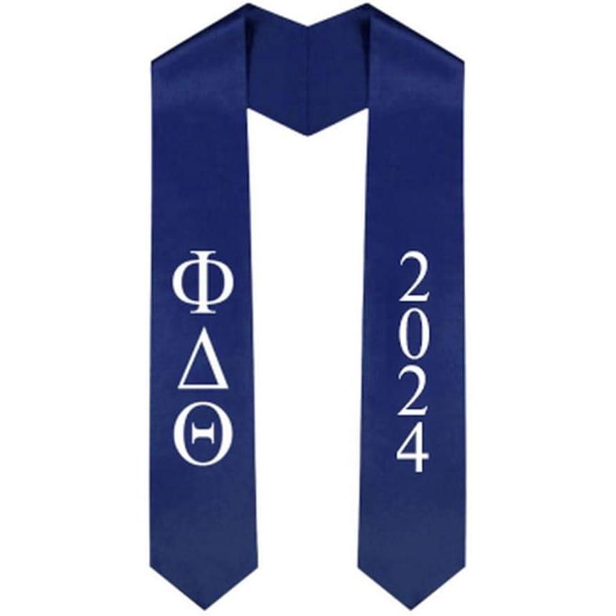 imageCustom Phi Delta Theta Greek Lettered Graduation Sash Stole with YearNavy Blue