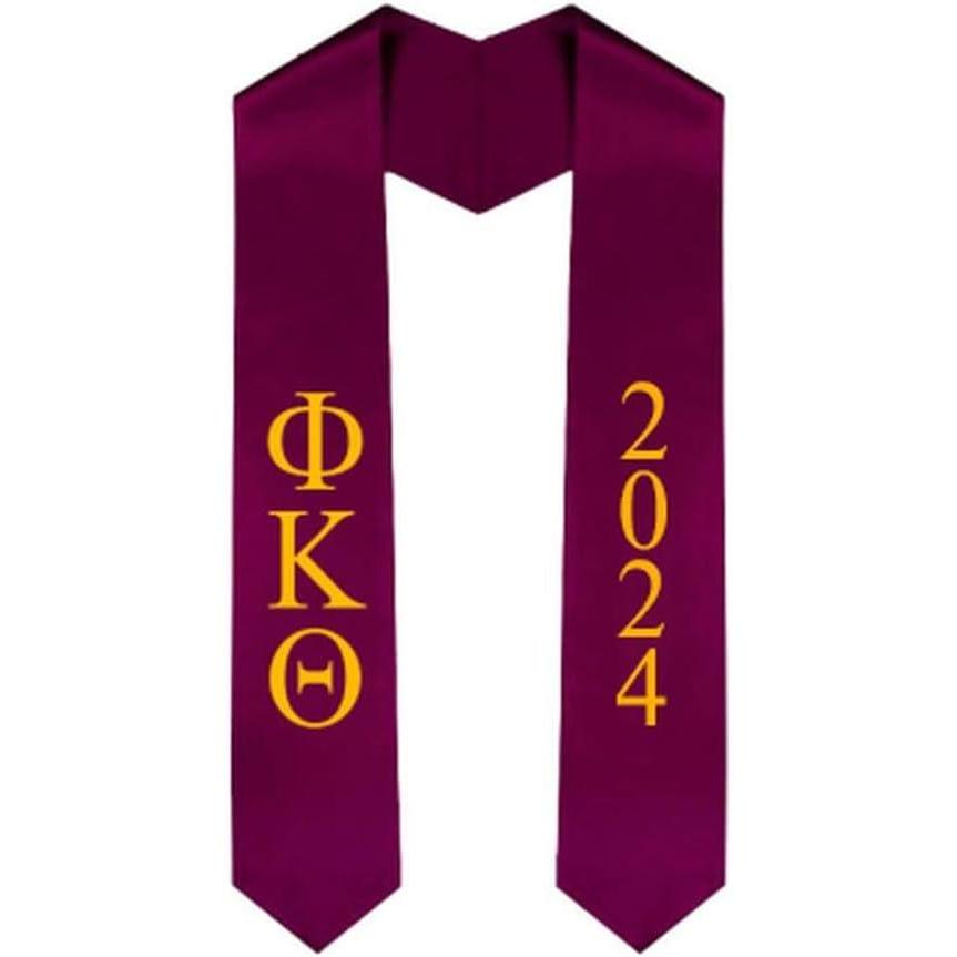 imageCustom Phi Kappa Theta Greek Lettered Graduation Sash Stole with YearMaroon