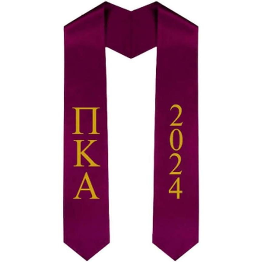 imageCustom Pi Kappa Alpha PIKE Greek Lettered Graduation Sash Stole with YearMaroon