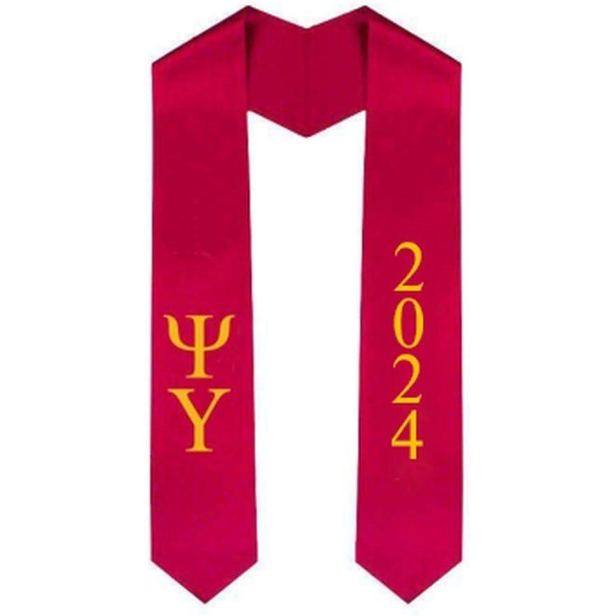 imageCustom Psi Upsilon Greek Lettered Graduation Sash Stole with YearRoyal Blue