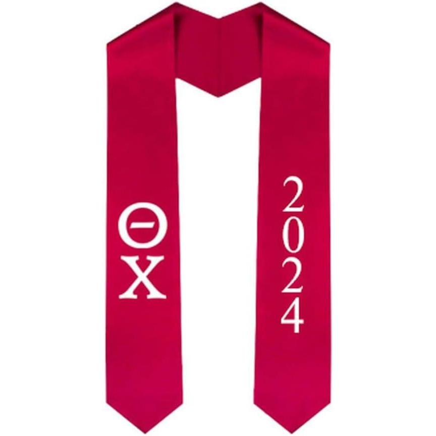imageCustom Theta Chi Greek Lettered Graduation Sash Stole with YearRed