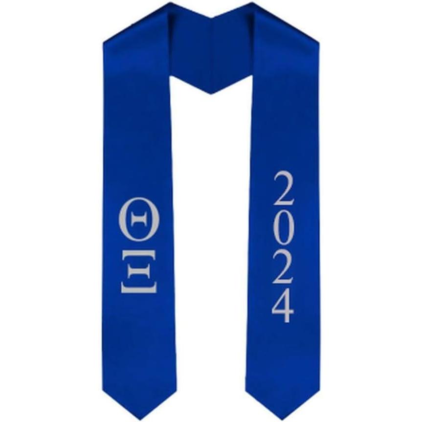 imageCustom Theta Xi Greek Lettered Graduation Sash Stole with YearRoyal Blue