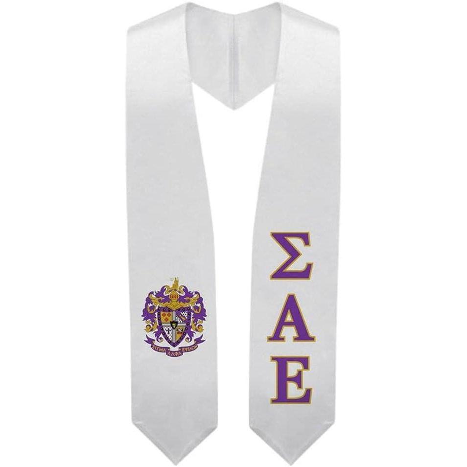imageGreekgear Sigma Alpha Epsilon SAE Super Crest  Shield Graduation Stole