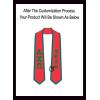 Custom Alpha Chi Omega Greek 2 Tone Lettered Graduation Sash Stole w/Year(Red W/Forest Green Trim)