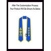 Custom Alpha Phi Omega Greek 2 Tone Lettered Graduation Sash Stole w/Year(Royal W/Athletic Gold Trim)