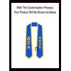 Custom Alpha Xi Delta Greek 2 Tone Lettered Graduation Sash Stole w/Year(Royal W/Athletic Gold Trim)