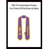 Custom Delta Tau Delta Greek 2 Tone Lettered Graduation Sash Stole w/Year(Purple W/Athletic Gold Trim)