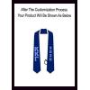 Custom Kappa Kappa Gamma Greek 2 Tone Lettered Graduation Sash Stole w/Year(Navy Blue W/White Trim)