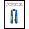 Custom Pi Kappa Phi Greek 2 Tone Lettered Graduation Sash Stole w/Year(Royal W/Athletic Gold Trim)