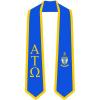 Alpha Tau Omega ATO Greek 2 Tone Lettered Graduation Sash Stole(Royal W/Athletic Gold Trim)
