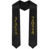 Custom Acacia Greek Lettered Graduation Sash Stole with Year(Black)