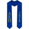 Custom Alpha Epsilon Pi Greek Lettered Graduation Sash Stole with Year(Royal Blue)