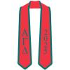 Custom Alpha Gamma Delta Greek 2 Tone Lettered Graduation Sash Stole w/Year(Red W/Forest Green Trim)