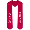 Custom Alpha Sigma Alpha ASA Greek Lettered Graduation Sash Stole with Year(Red)