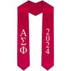 Custom Alpha Sigma Phi Greek Lettered Graduation Sash Stole with Year(Red)