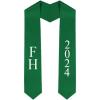 Custom Farmhouse Greek Lettered Graduation Sash Stole with Year(Forest Green)