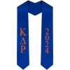 Custom Kappa Delta Rho Greek Lettered Graduation Sash Stole with Year(Royal Blue)