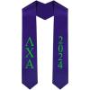 Custom Lambda Chi Alpha Greek Lettered Graduation Sash Stole with Year(Purple)