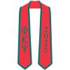 Custom Phi Kappa Psi Greek 2 Tone Lettered Graduation Sash Stole w/Year(Red W/Forest Green Trim)