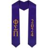 Custom Phi Sigma Pi Greek Lettered Graduation Sash Stole with Year(Purple)